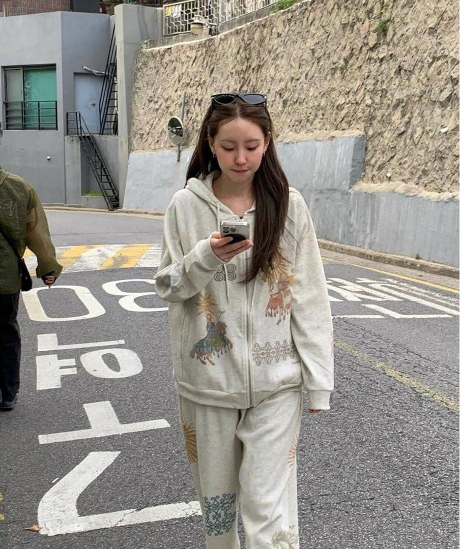 TOOMUCHTAX Tarot Waffle ジップアップ パーカー