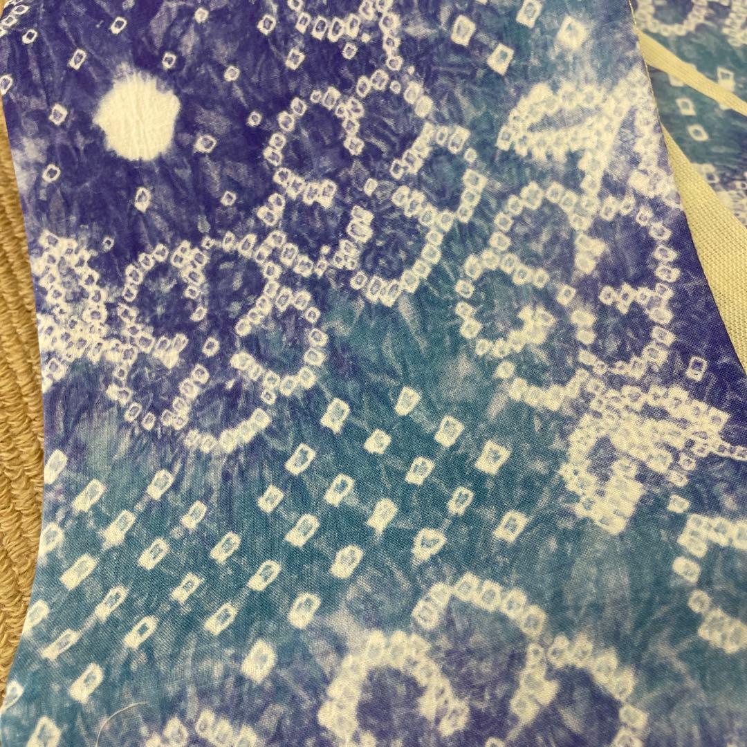 沙*京様 新品 手絞り 有松絞り 綿 裏地麻 半巾帯 浴衣帯 和装 半幅帯 ゆか