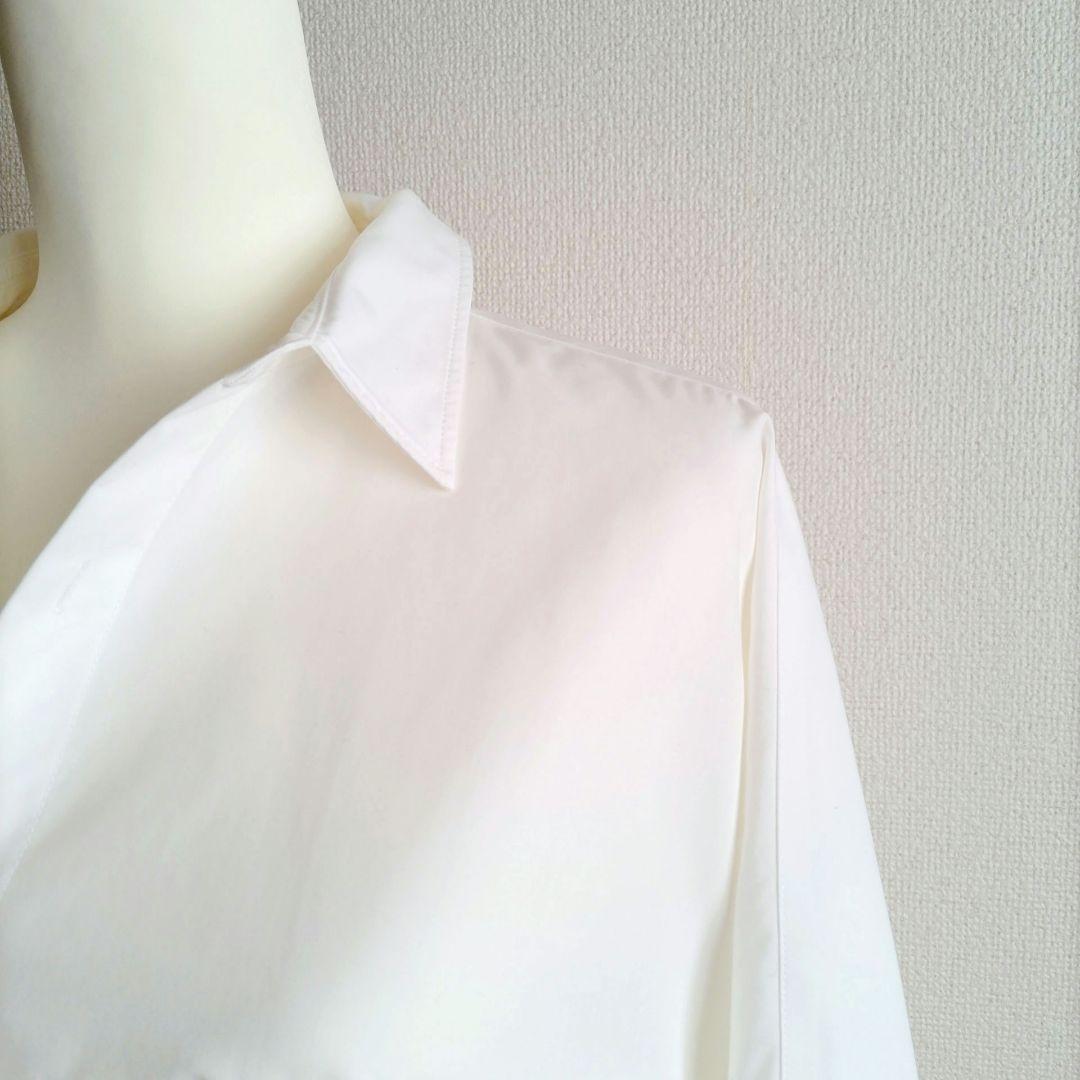 LOUNGEDRESS サテンBIGシャツ 長袖 ホワイト サイズフリー