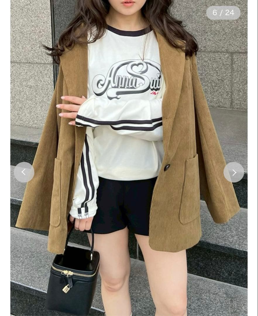 【新品】MilaOwen コーデュロイパッチポケットシングルジャケット オリーブ