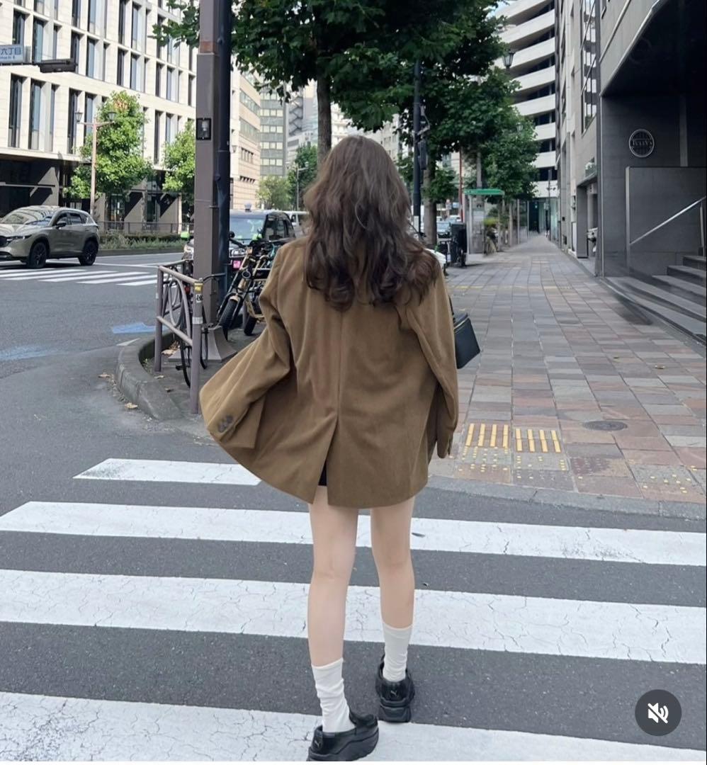 【新品】MilaOwen コーデュロイパッチポケットシングルジャケット オリーブ