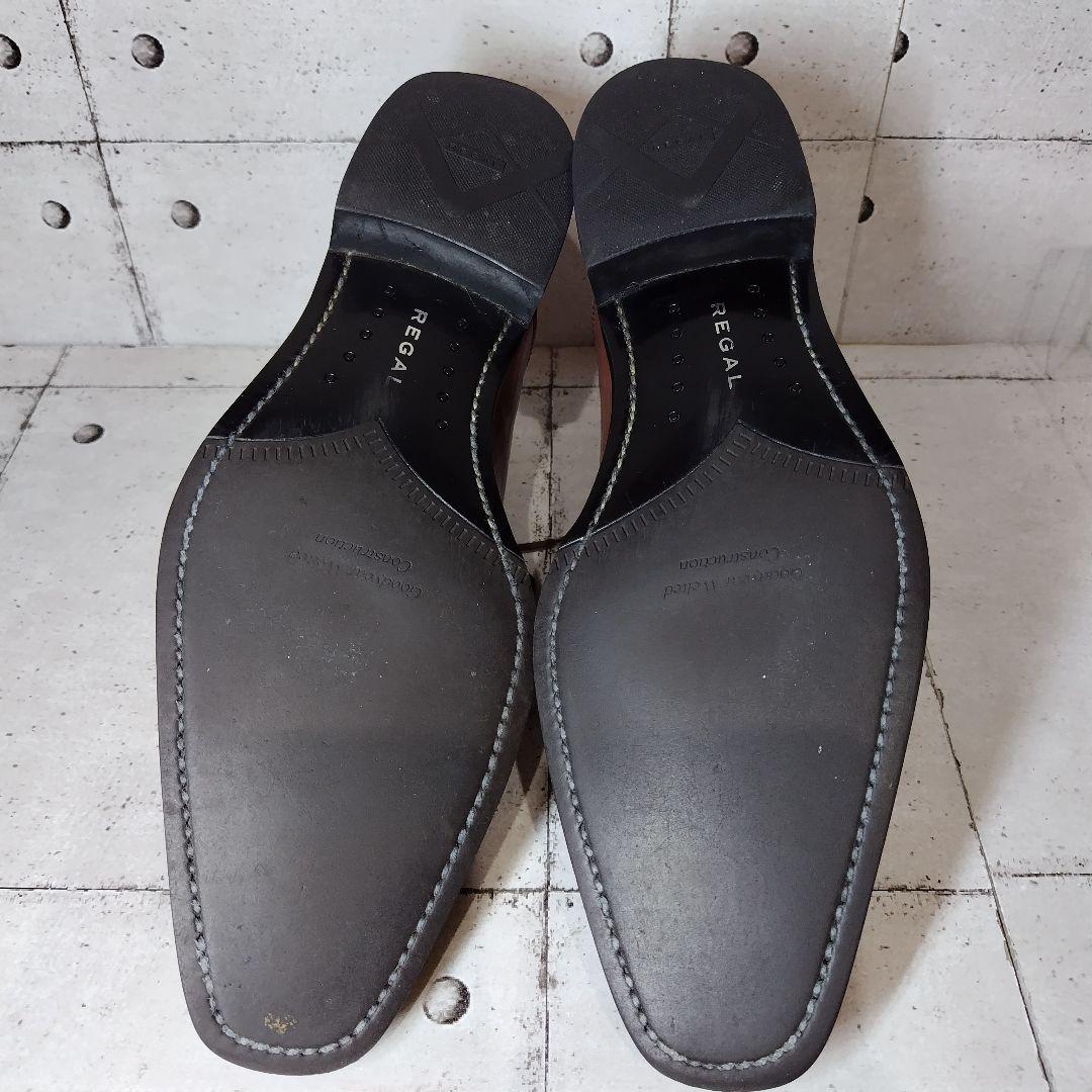 【美品】 リーガル REGAL W61 ストレートチップ 茶 24.5cm