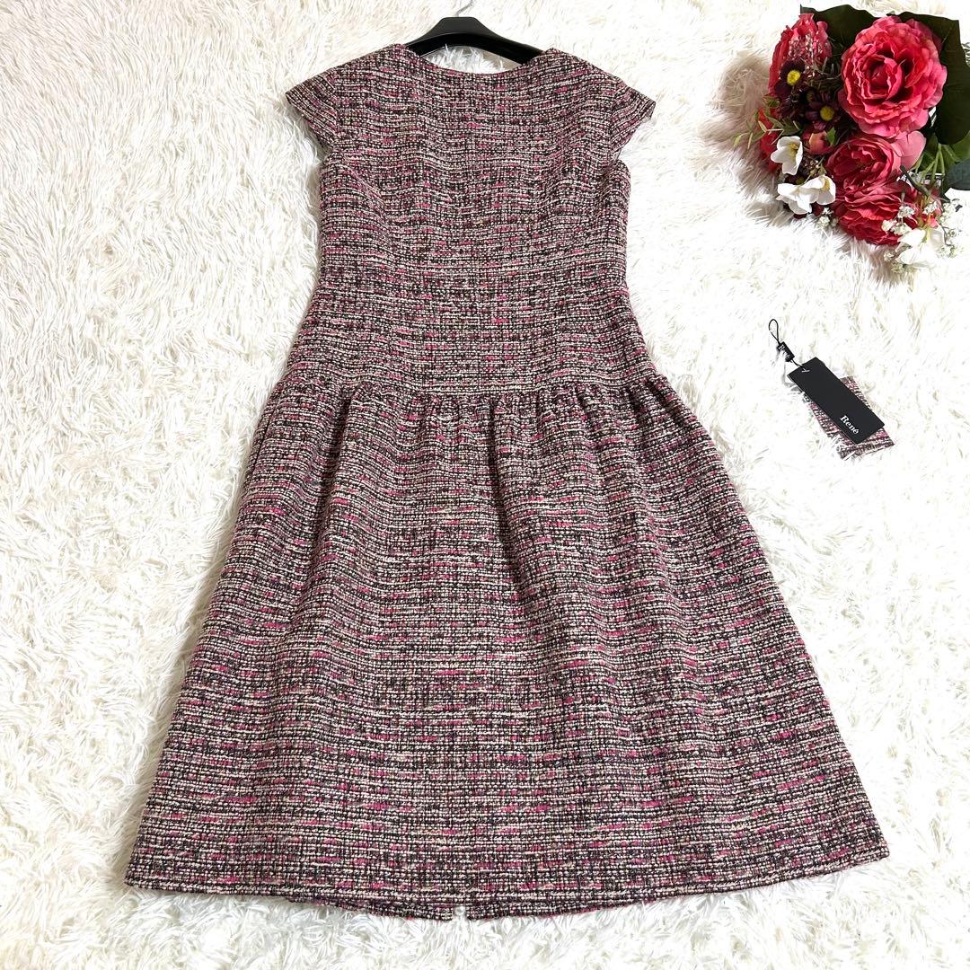 René 極美品✨20AW ルネ TISSUEツイード フロントジップ ドレス