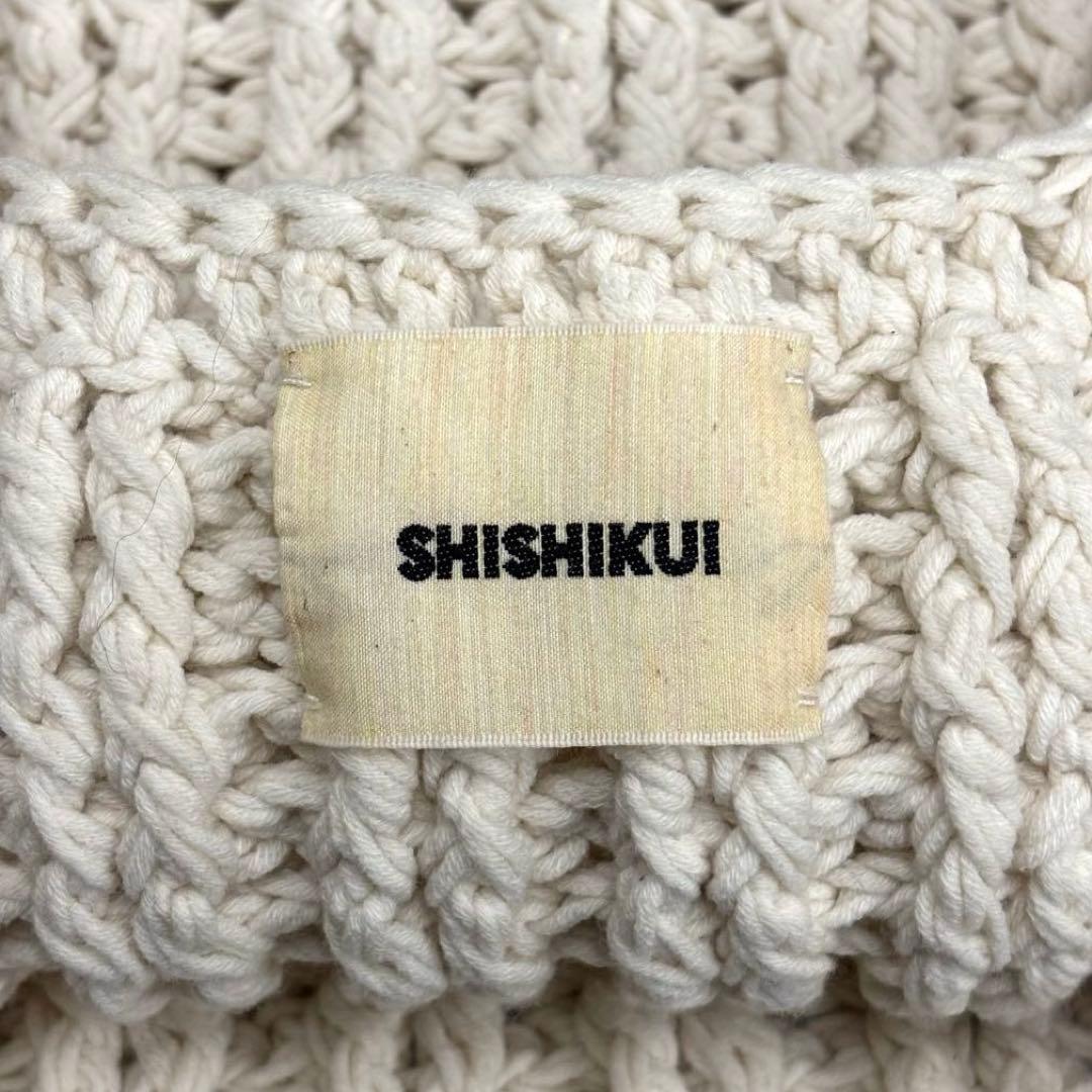 美品シシクイTHE SHISHIKUI　クロシェ　ビスチェ　ニット　F　ホワイト