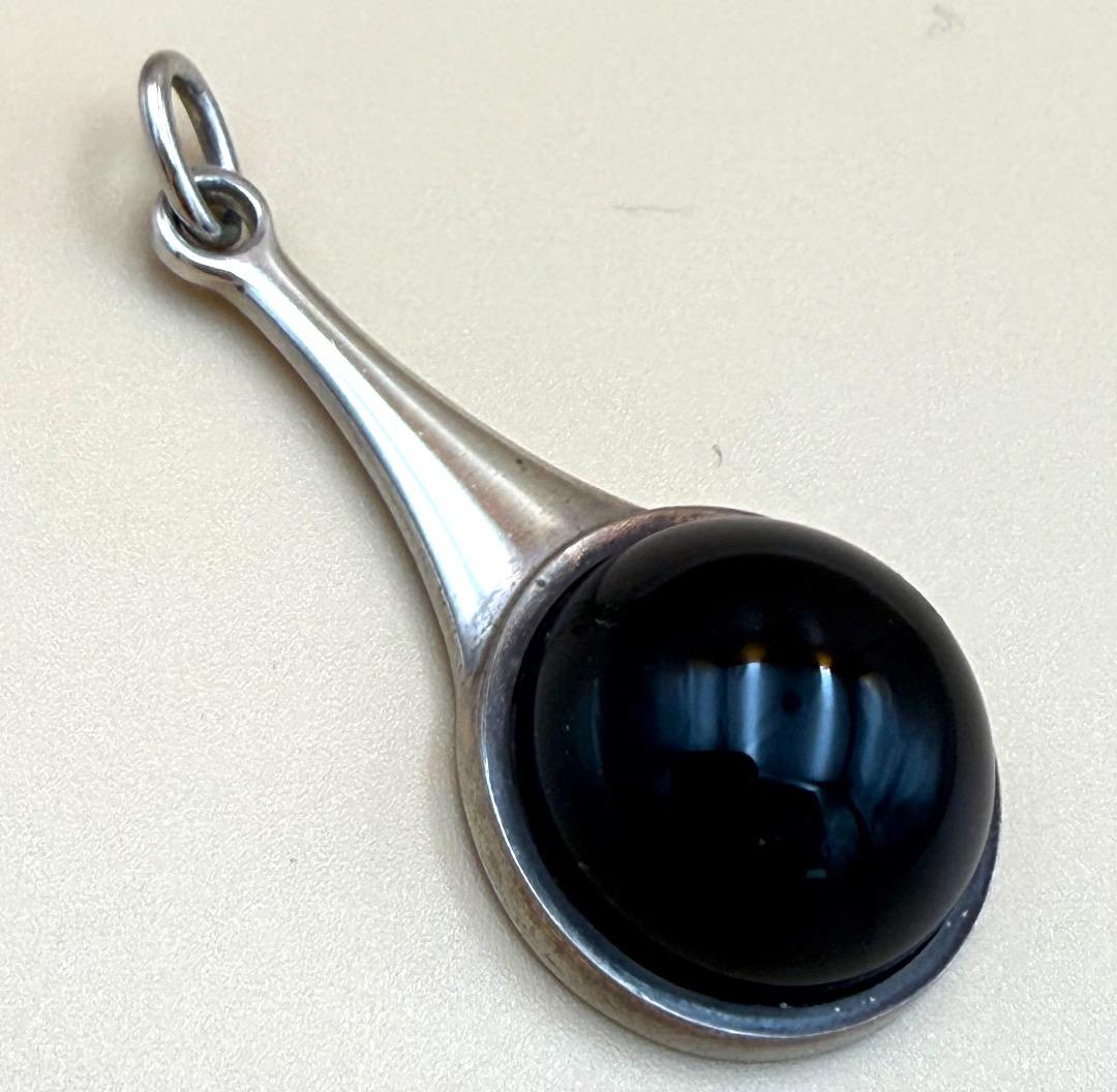 【未使用】  ヘマタイト シルバー ペンダントトップ 北欧