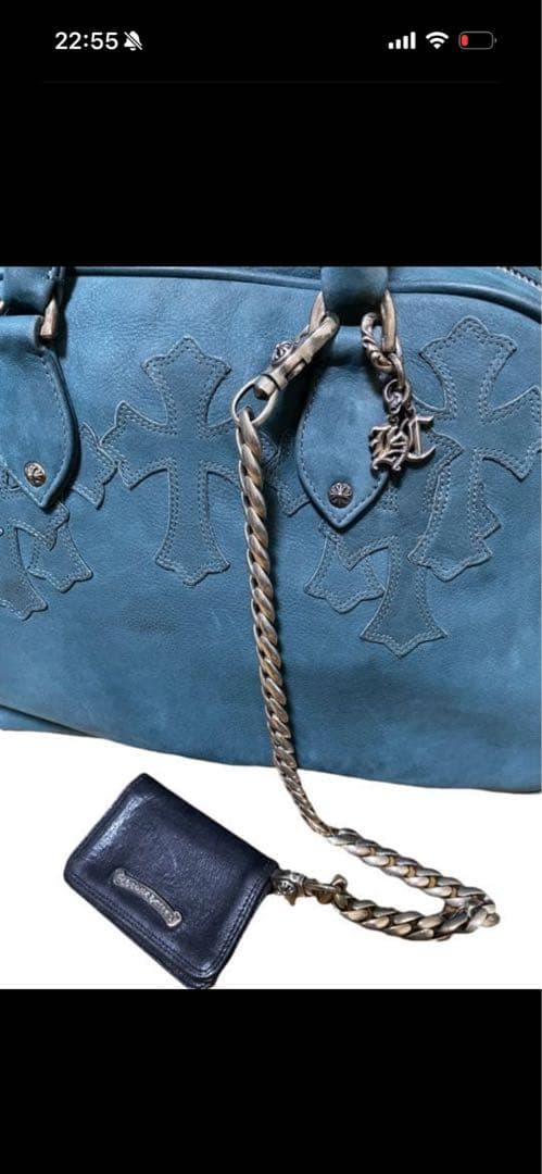 シルバー925 クロス ウォレットチェーン 重厚感