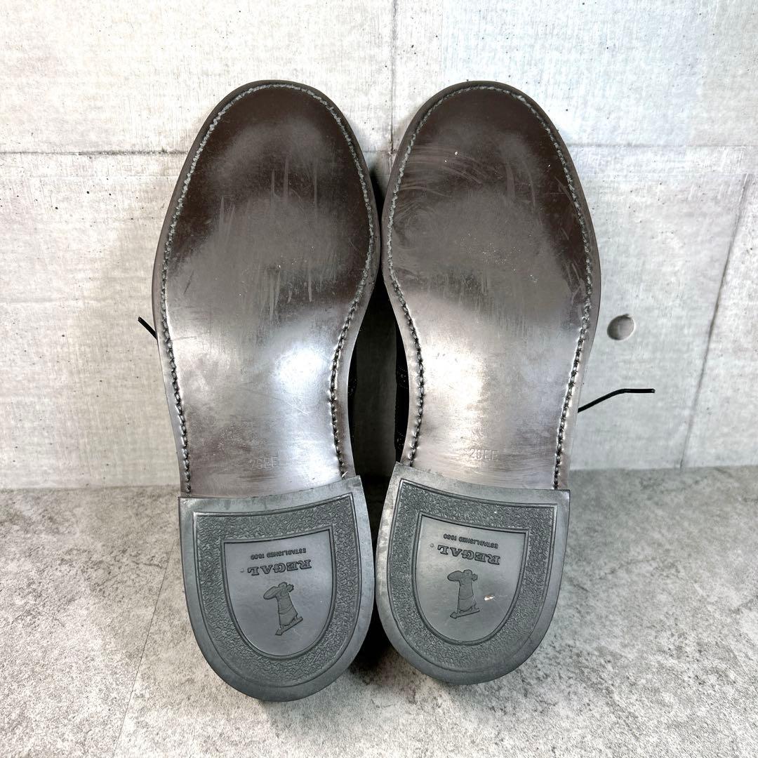 未使用級【REGAL】ビジネスシューズ/V083/メダリオン/ウイングチップ/黒