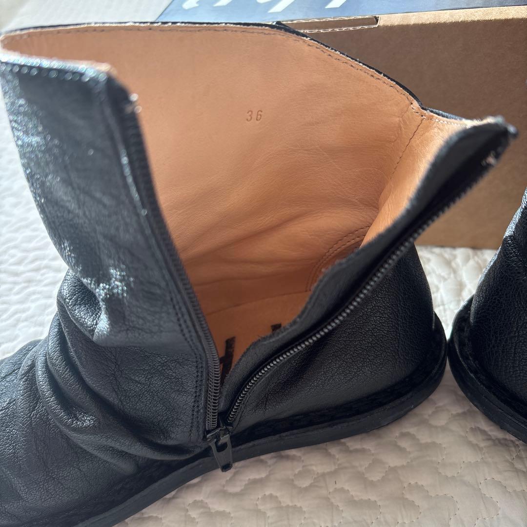 trippen サイドジッパーショートブーツ　プリーツ✴︎36