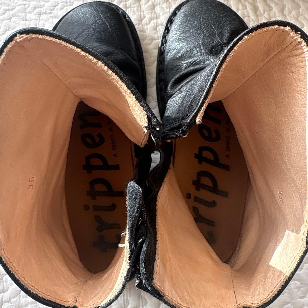 trippen サイドジッパーショートブーツ　プリーツ✴︎36