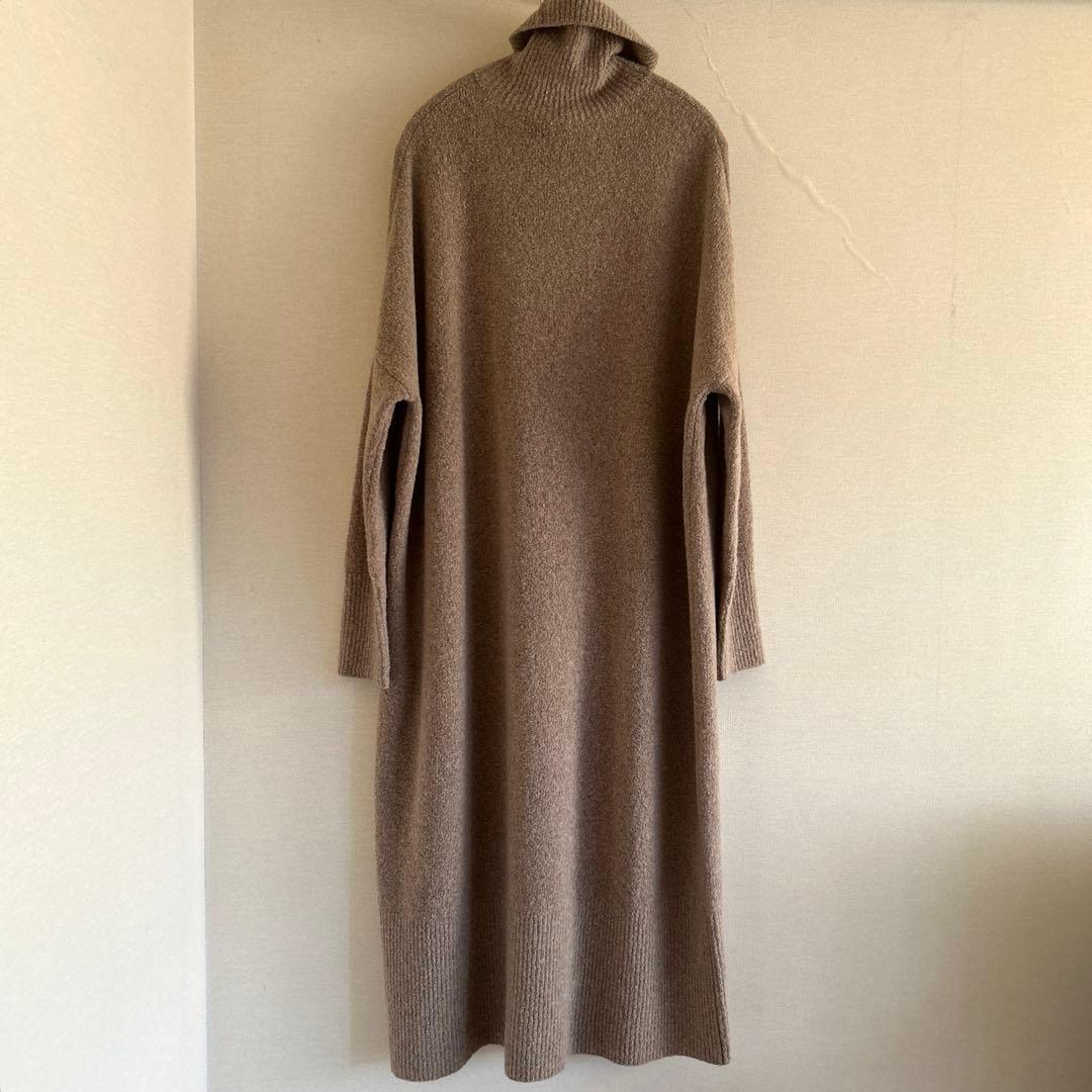 ◆クリーニング済◆カレンソロジー ウールポアンニットワンピース ベージュ F