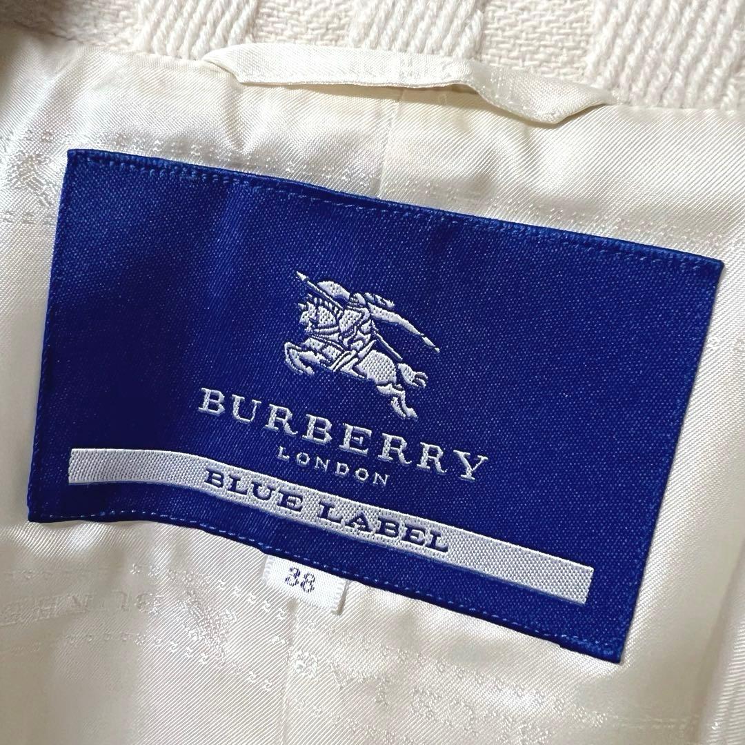 美品❤️シャドーチェック❤️バーバリーブルーレーベル コート Aライン 白 38