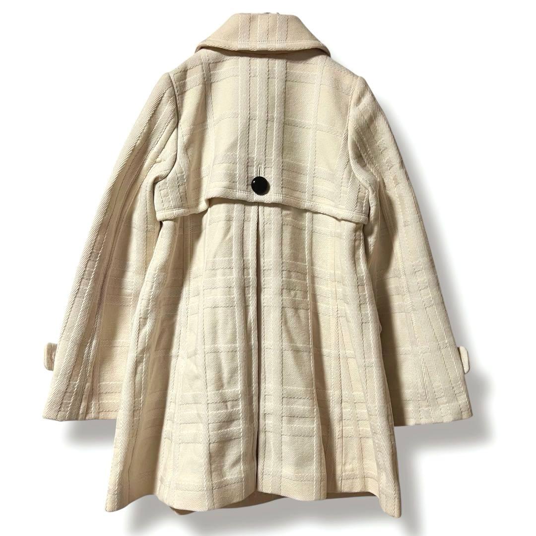 美品❤️シャドーチェック❤️バーバリーブルーレーベル コート Aライン 白 38