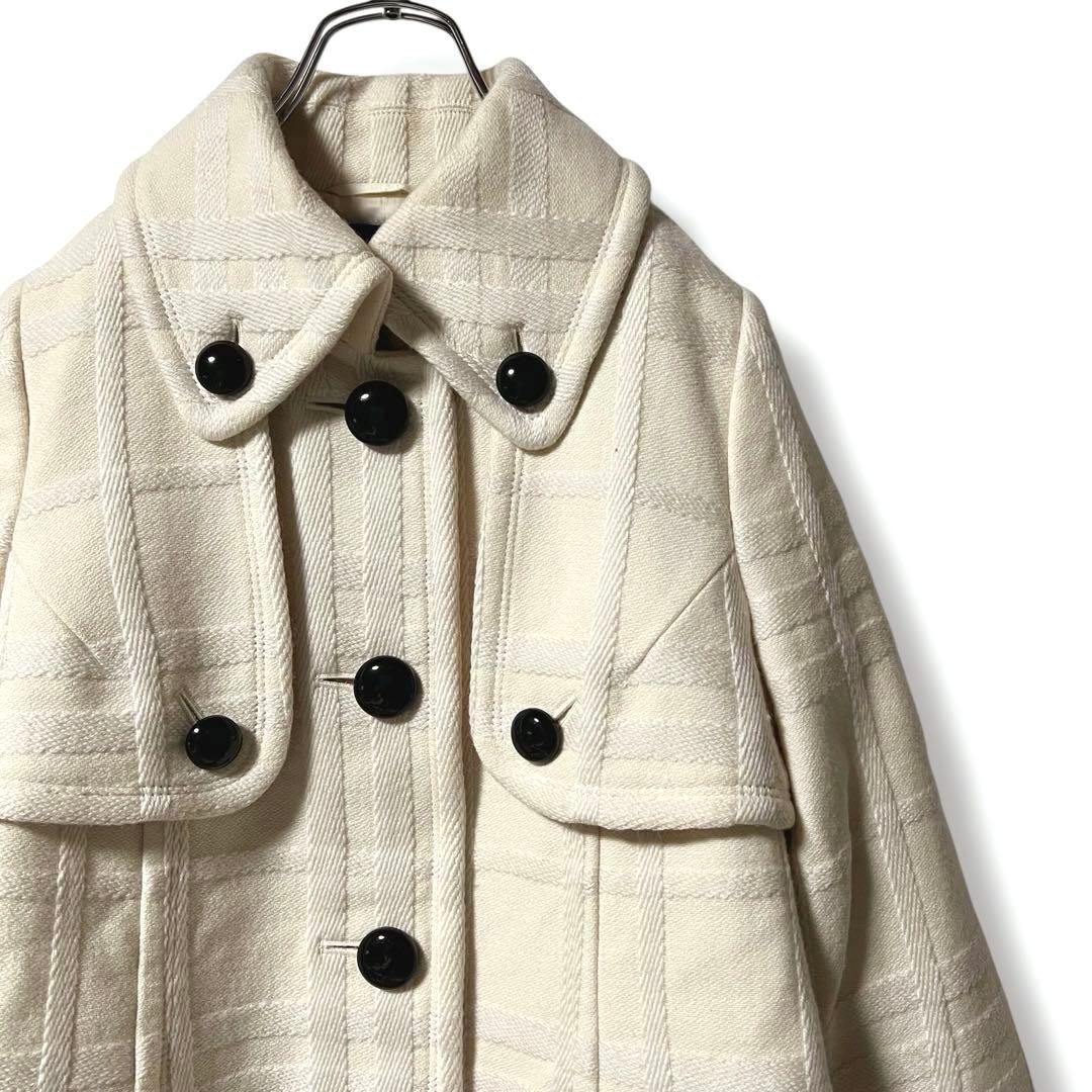 美品❤️シャドーチェック❤️バーバリーブルーレーベル コート Aライン 白 38