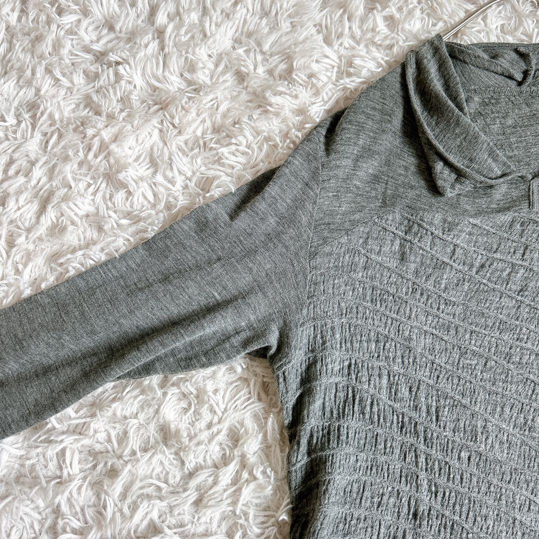 美品⁂センソユニコ⁂ロングチュニック　プルオーバー　変形襟　総柄　変形ヘム　L