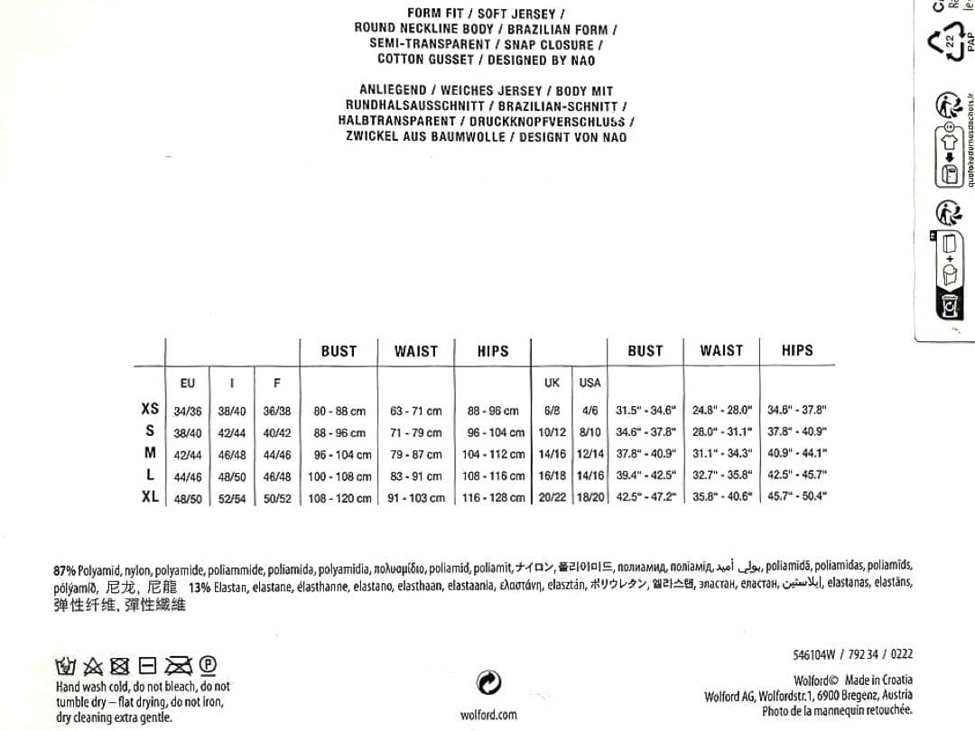 あ*ん様 Wolford The Round Neck Body S サイズ