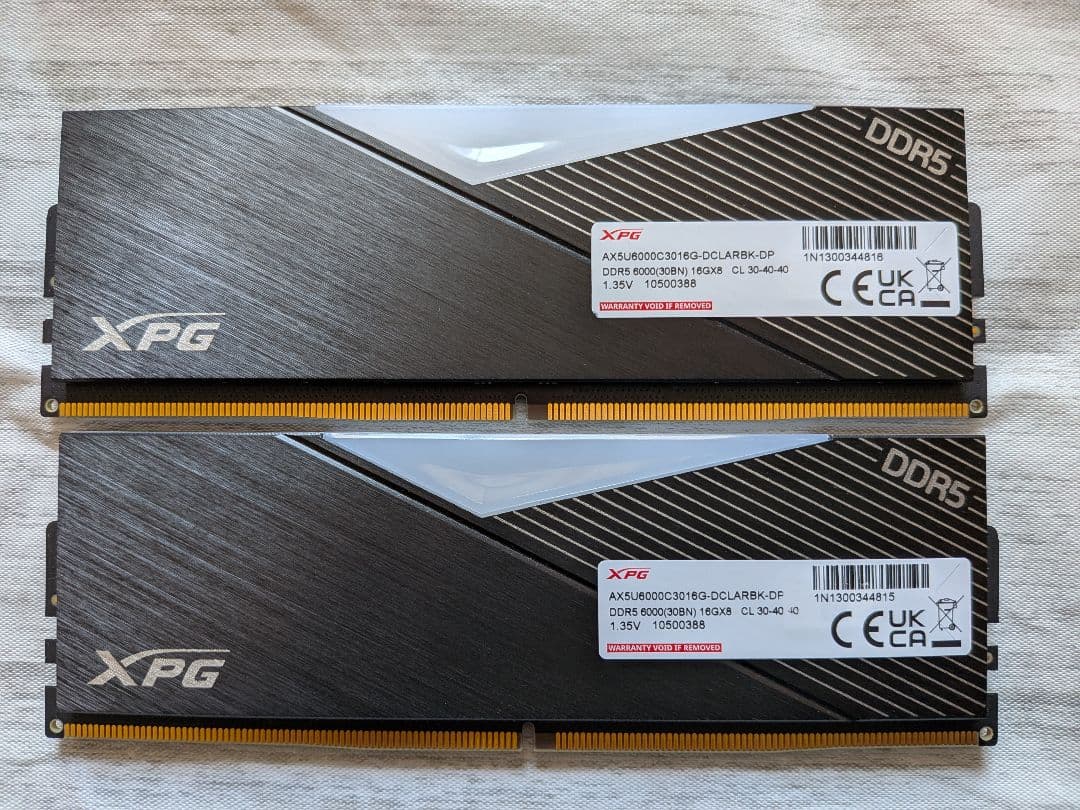 XPG DDR5 16GBx2 6000MHz CL30 メモリ