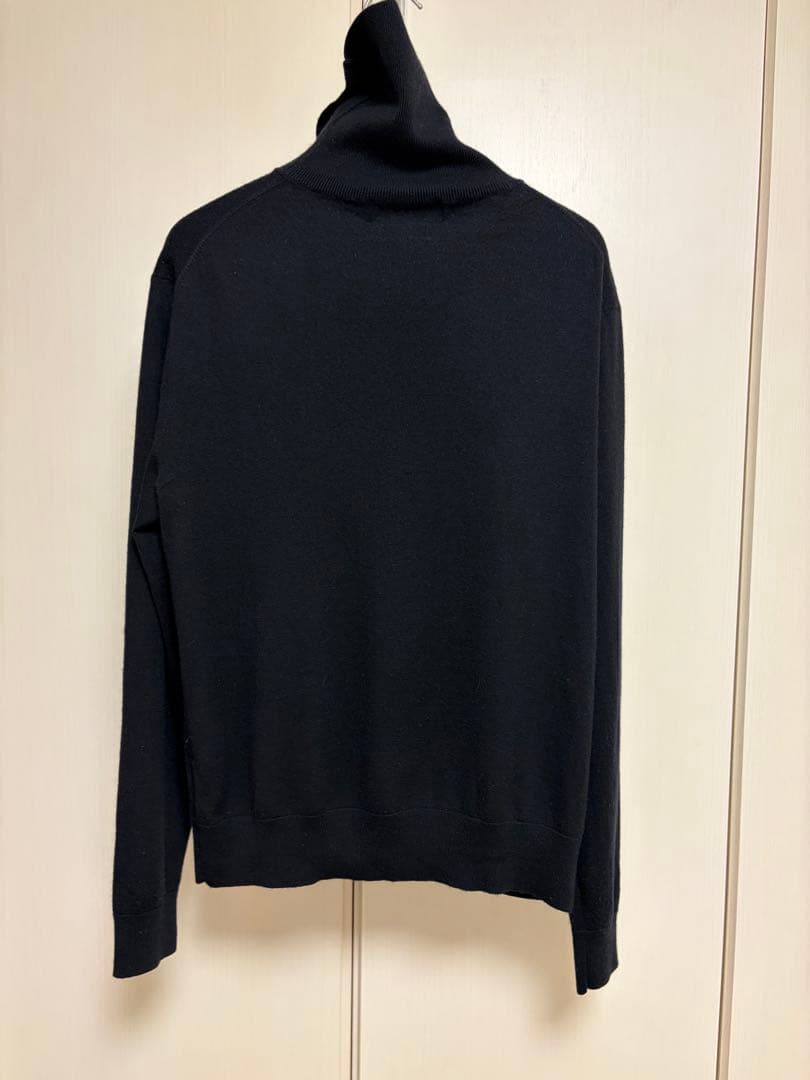 90s ラルフローレン カシミヤ シルク タートルネック ニット 黒 L