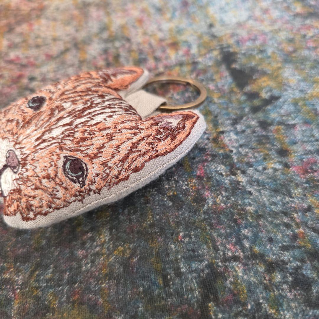 ❁ハンドメイドになります❁ リングチャーム付き　アップリケトートバッグ