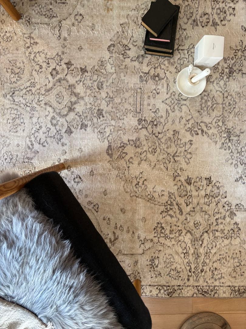 ヴィンテージラグ　トルコ　アナトリア　ウォッシュ　ベージュオーバーダイ