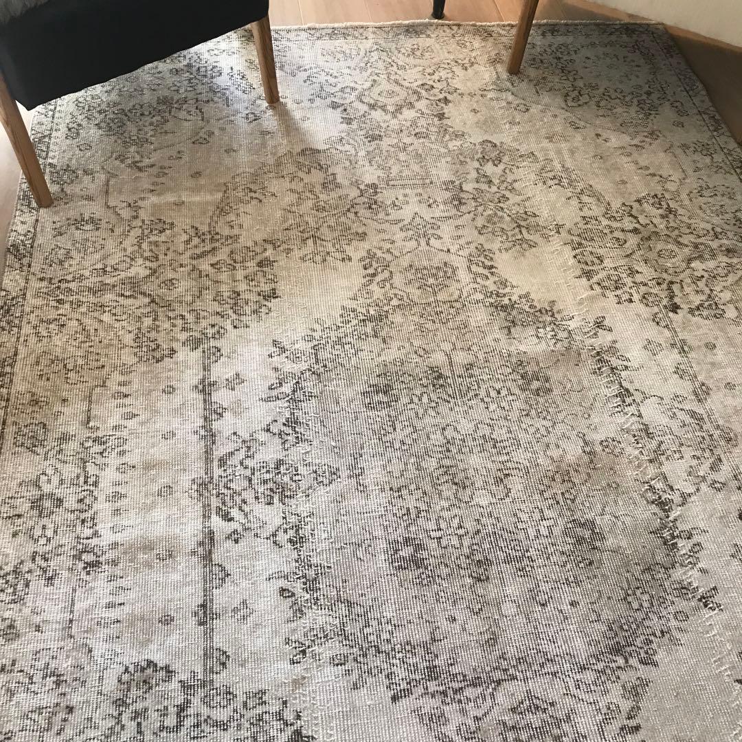 ヴィンテージラグ　トルコ　アナトリア　ウォッシュ　ベージュオーバーダイ