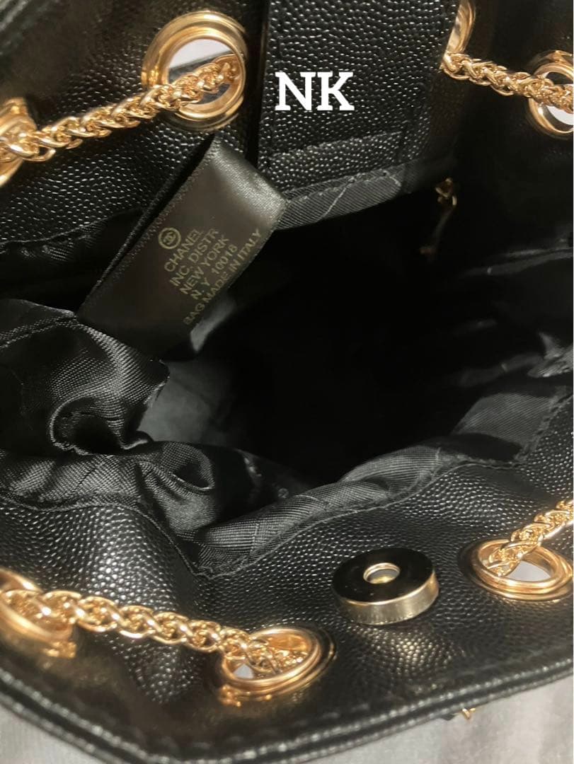 ショルダーバッグ　シャネル　ノベルティ　巾着バッグ　レザー　3way VIP