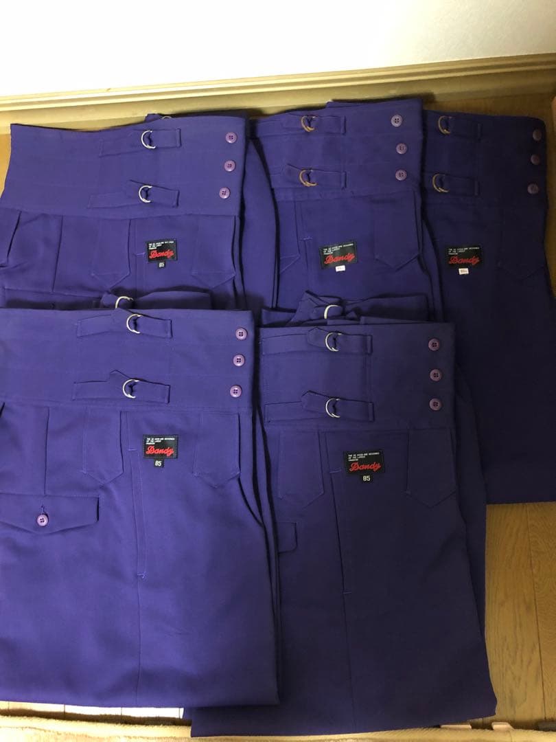 ⭐︎日本製⭐︎三つボタンニッカ【エンジ】【紫】17本