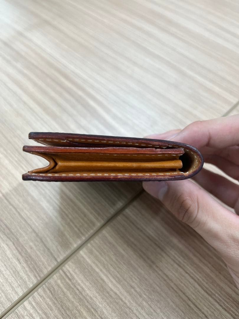 【美品】GANZO レザー 名刺入れ ネイビー(紺) 本革