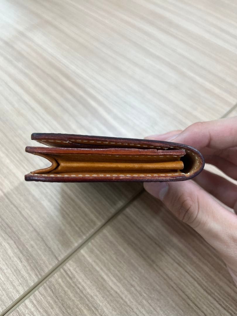 【美品】GANZO レザー 名刺入れ ネイビー(紺) 本革