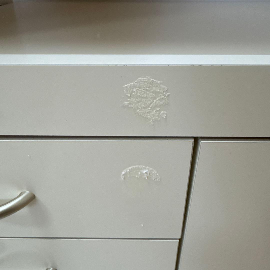 キッチンカウンター　ホワイト　引き出し　コンセント付き【引き取り限定】