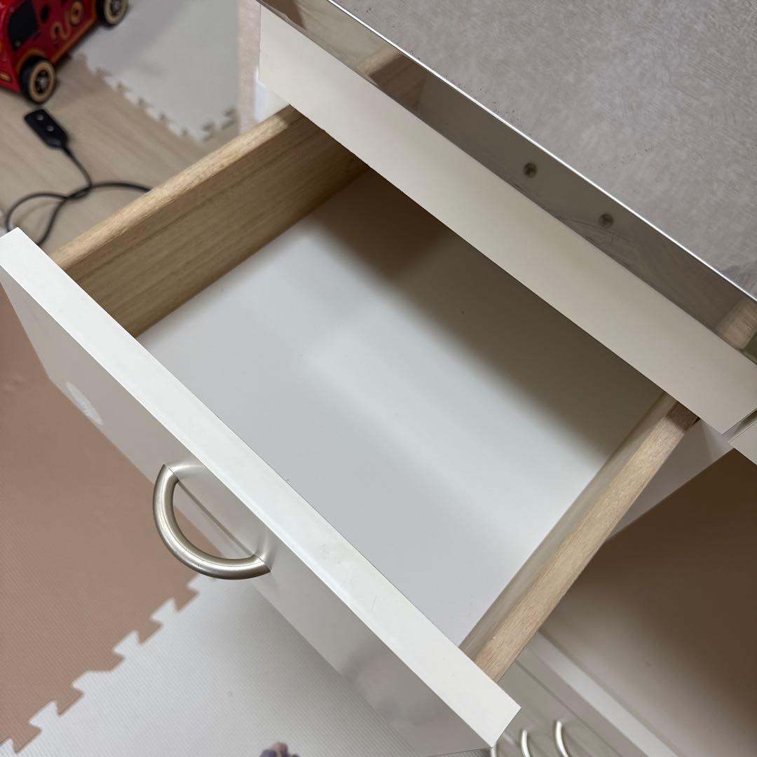 キッチンカウンター　ホワイト　引き出し　コンセント付き【引き取り限定】