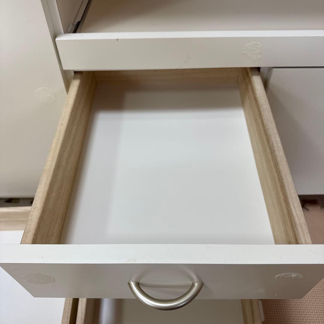 キッチンカウンター　ホワイト　引き出し　コンセント付き【引き取り限定】