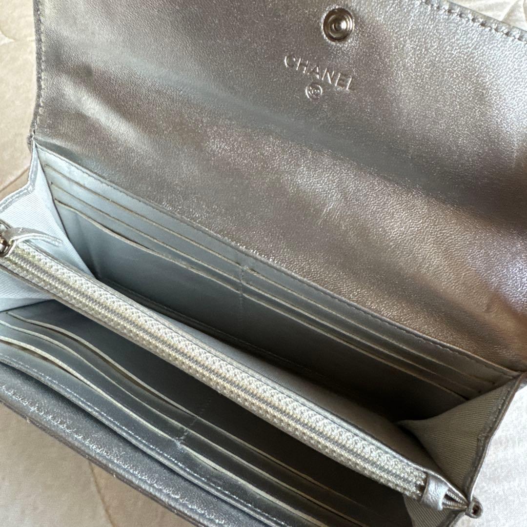 正規品！CHANEL 長財布　シルバー