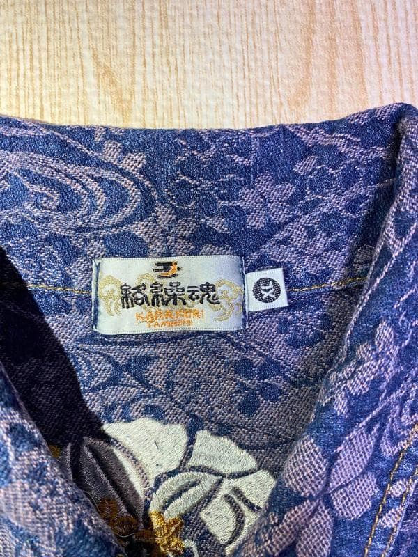 絡繰魂 KARAKURI TAMASHII 花柄刺繍オーバーオール ネイビー