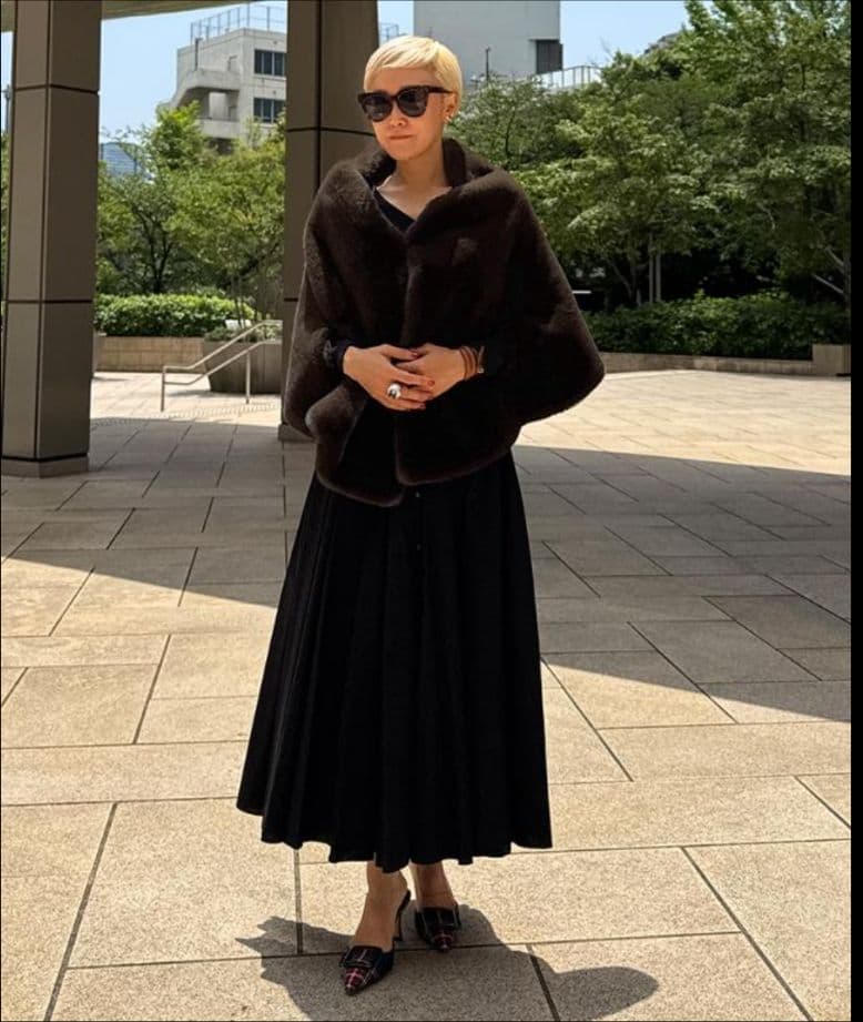 【新品未使用】ジェンヌ（JENNE）リッチボリュームファーケープ（ブラウン）