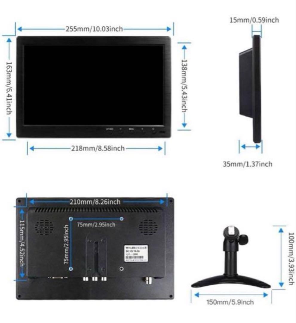 新品！10.1インチモニター液晶小型モニター1280X800 IPS 全視野！