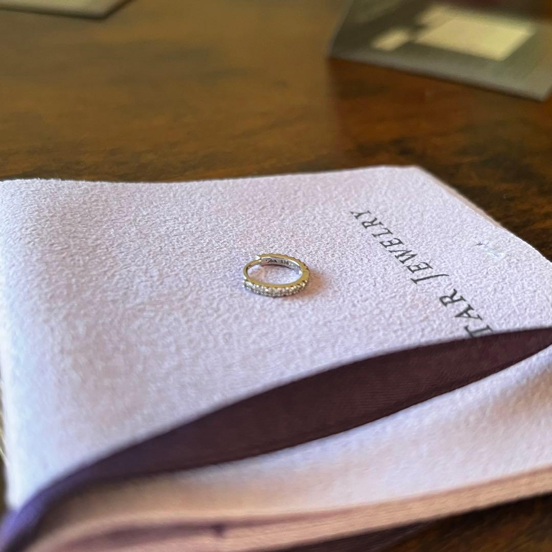 新品 スタージュエリー K18WG ダイヤモンド フープ ピアス