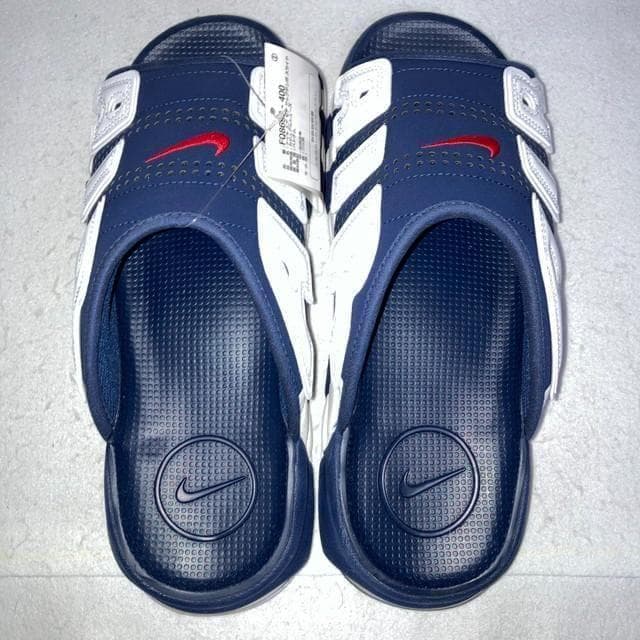 エアモアアップテンポ スライド ネイビー ホワイト レッド 33cm 箱付き