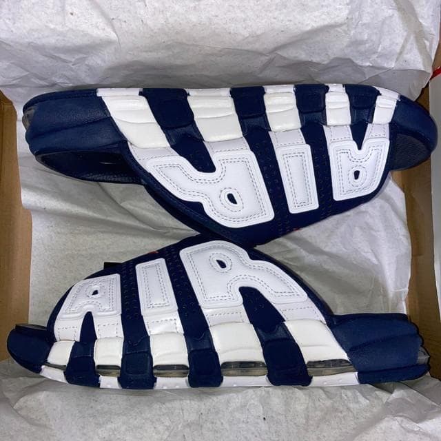 エアモアアップテンポ スライド ネイビー ホワイト レッド 33cm 箱付き