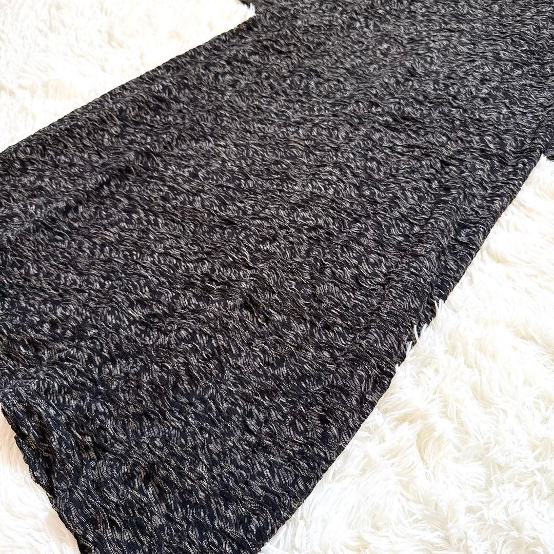 ヨーガンレール　ニットワンピース　ジャガード　モックネック　ブラック　サイズM