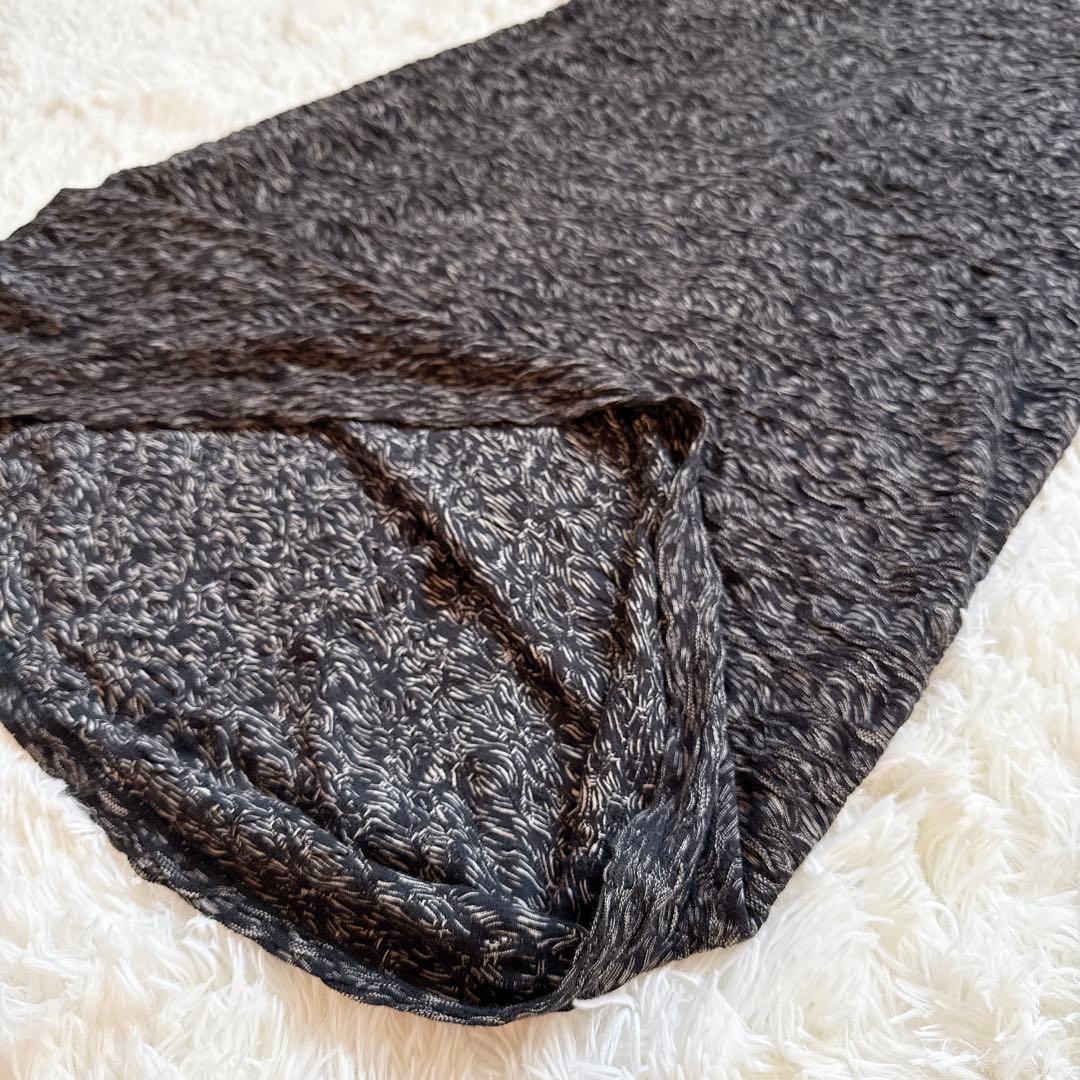 ヨーガンレール　ニットワンピース　ジャガード　モックネック　ブラック　サイズM