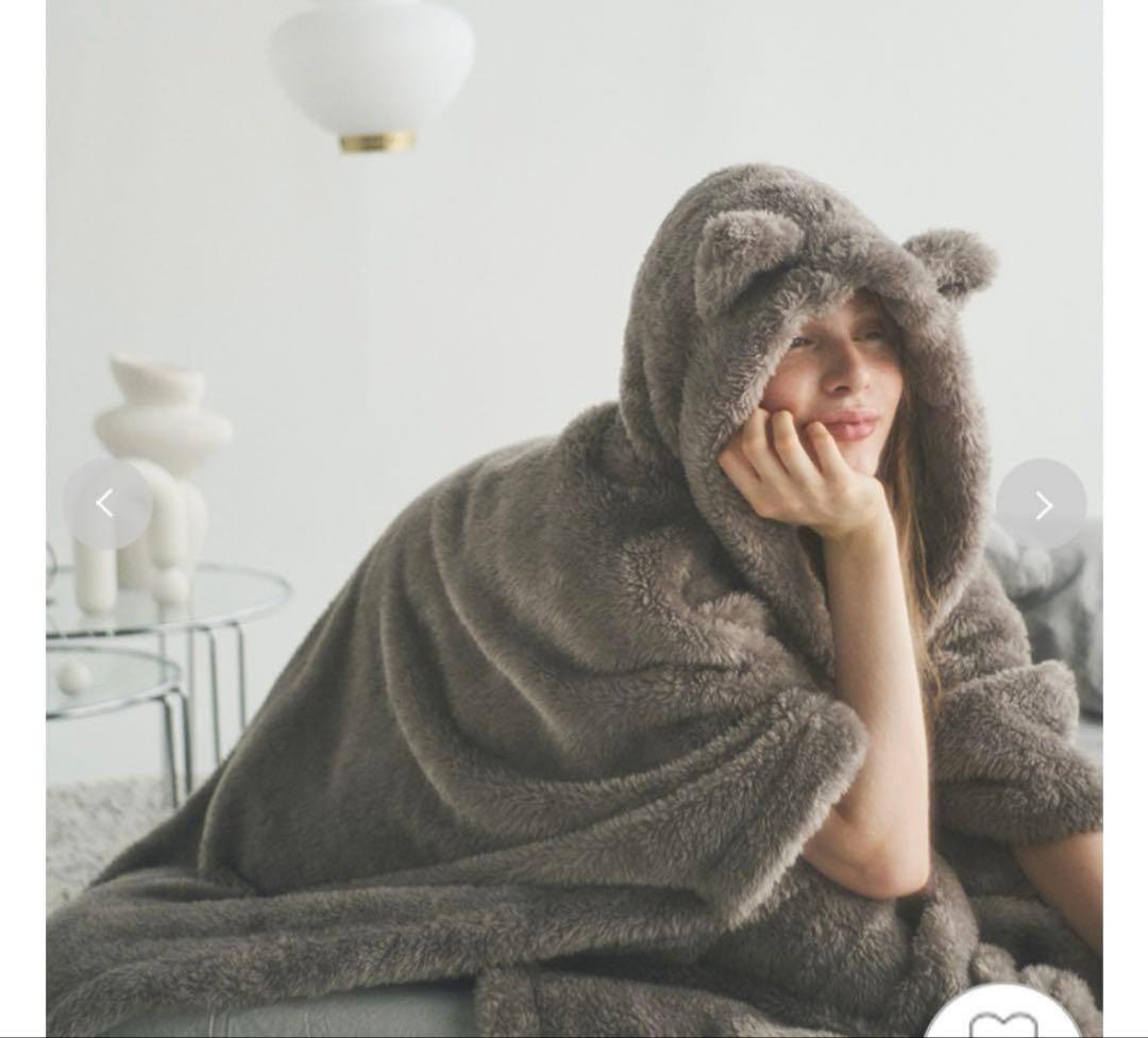 らて　gelato pique 【Sleep】CAT着る毛布　黒猫