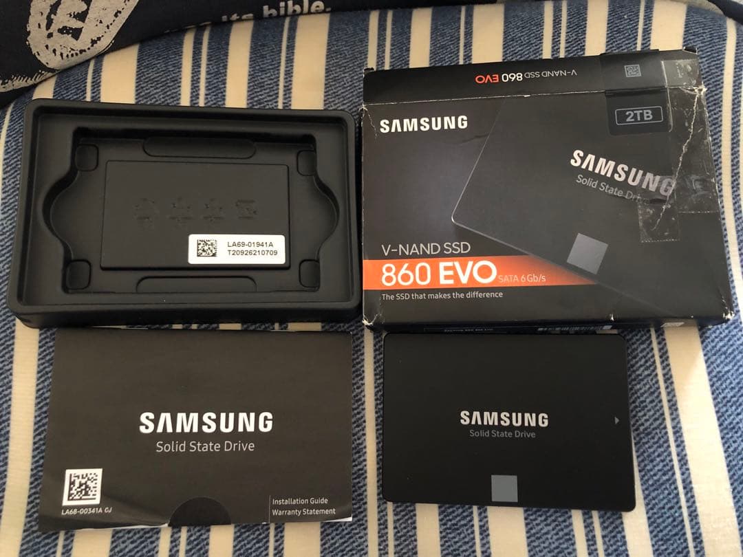 ②Samsung SSD 860 EVO 2TB美品(健康状態正常98%)