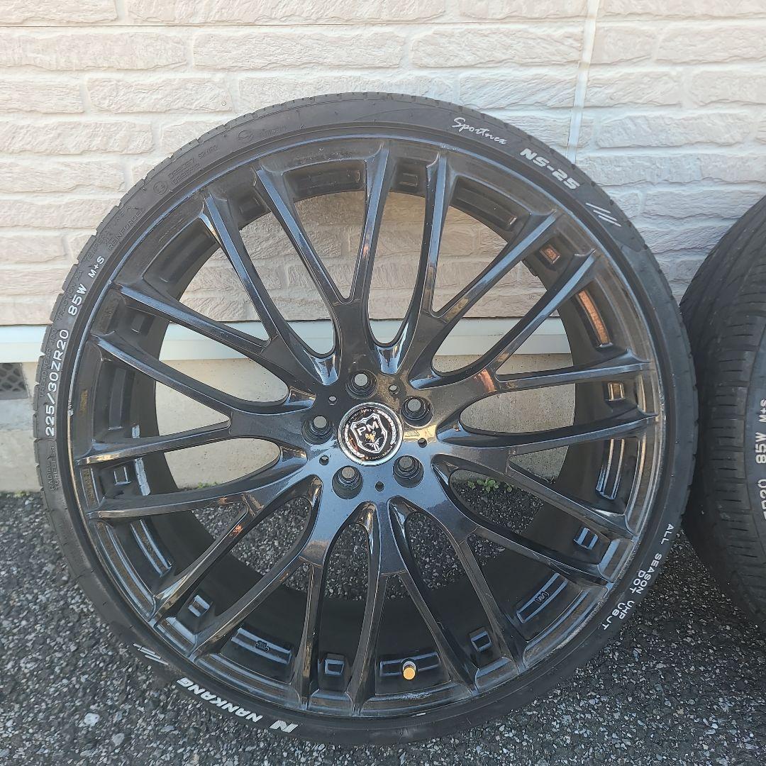 20インチ pcd100 ブラックスポークホイールセット