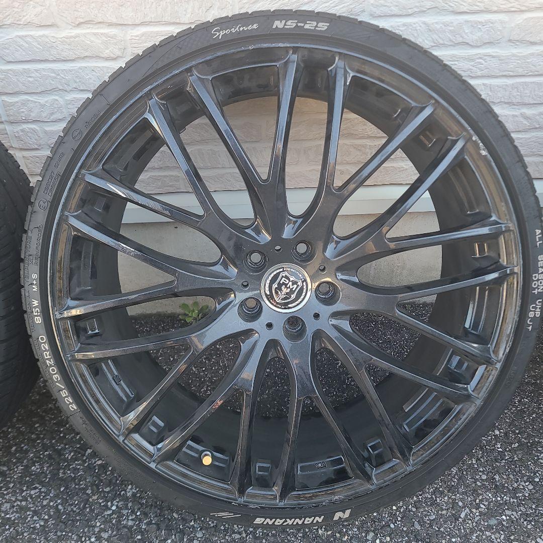 20インチ pcd100 ブラックスポークホイールセット