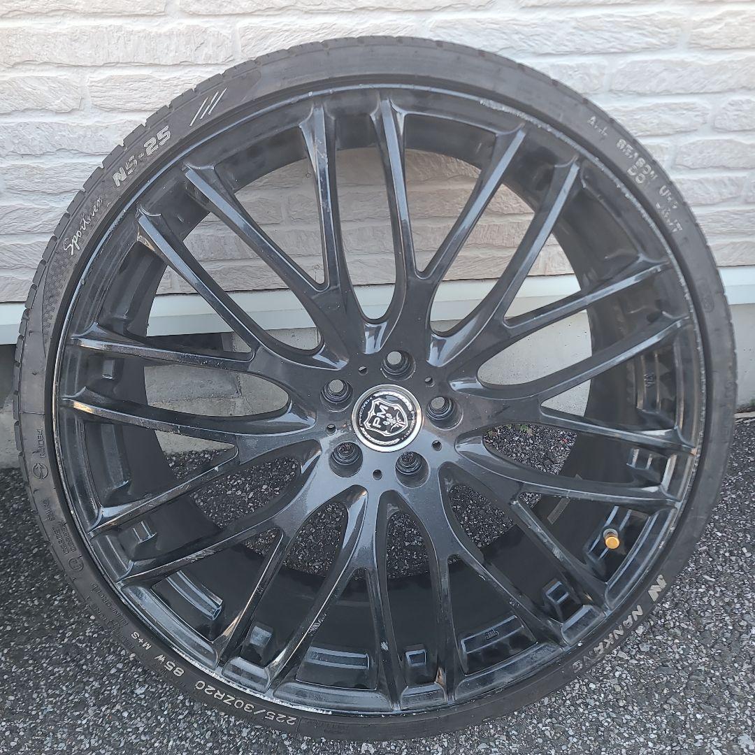 20インチ pcd100 ブラックスポークホイールセット