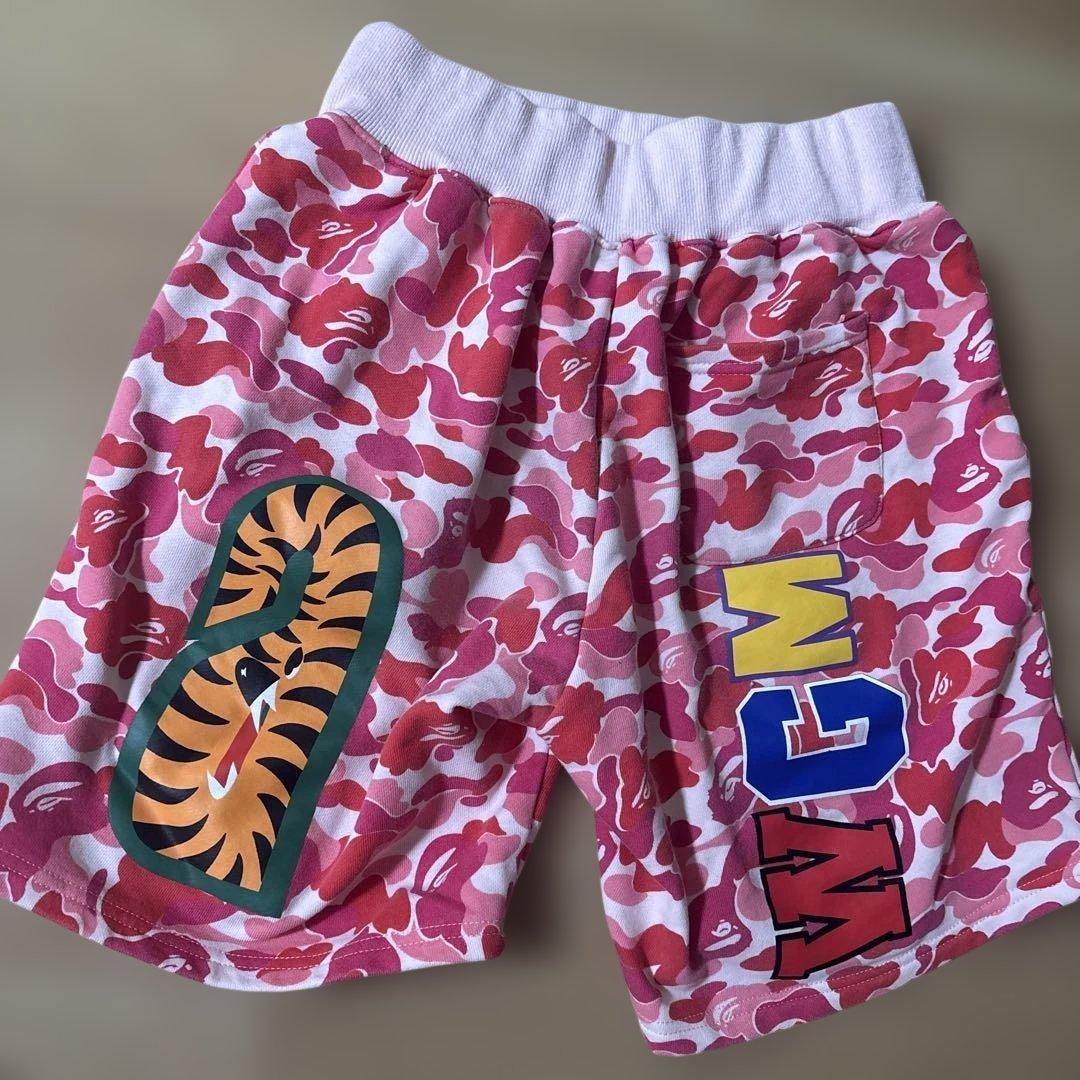A BATHING APE BAPE シャーク ハーフパンツ 迷彩 ピンクM