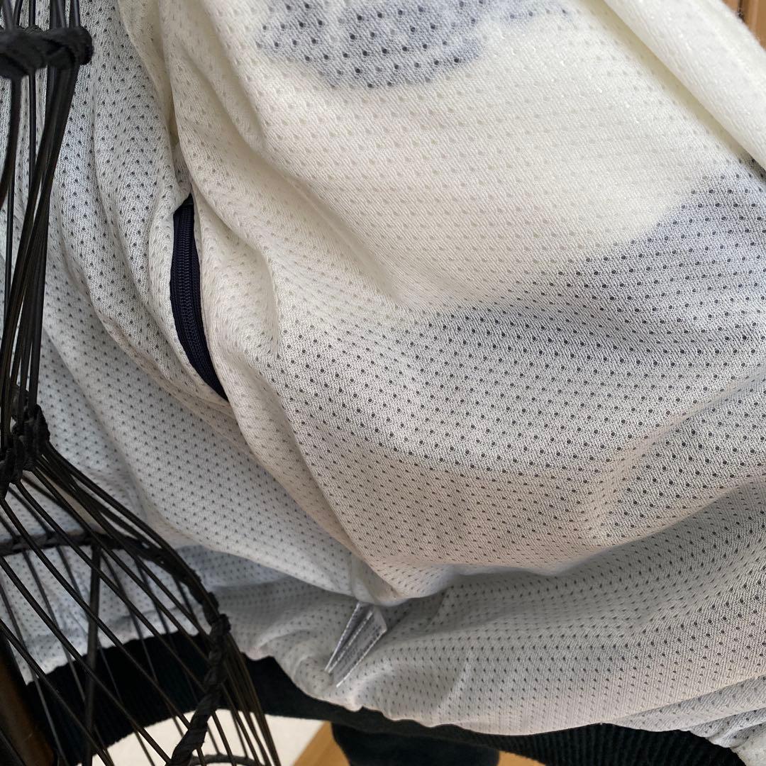 パーリーゲイツ ニットジャケット 黒×白 ネックライン 裏地メッシュ