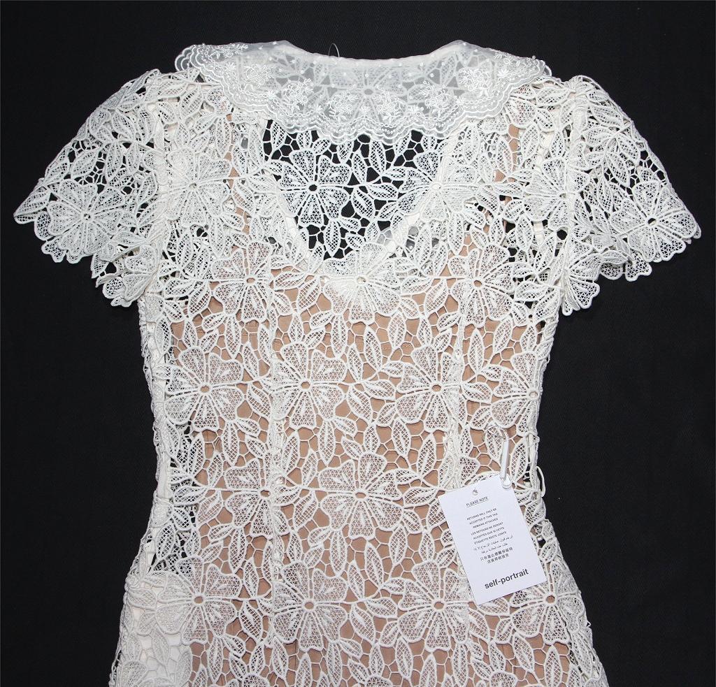 E*様 セルフポートレイト ワンピース レース 花柄 クリーム UK8 未使用