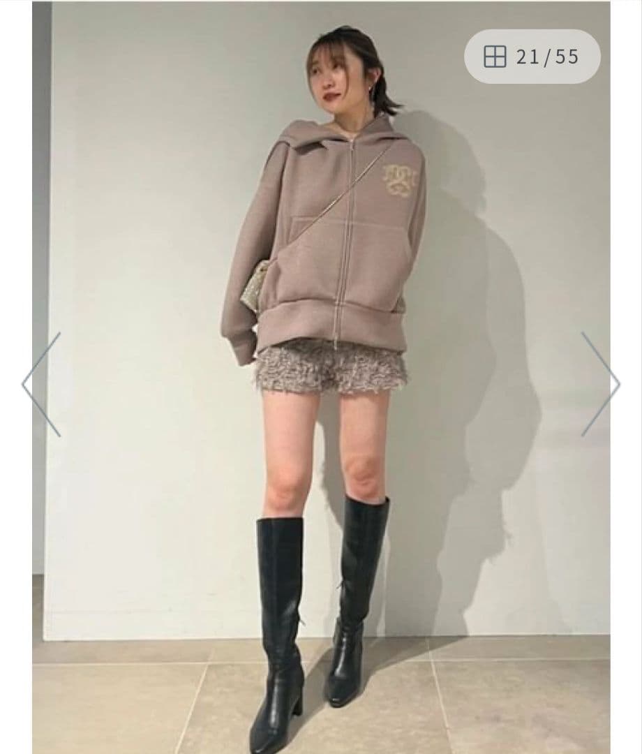 snidel スナイデル ボリュームパーカー モカ