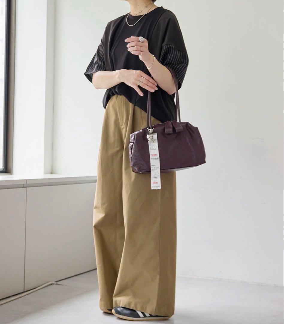 チャーム付きear PAPILLONNERロングハンドルボストンバッグ